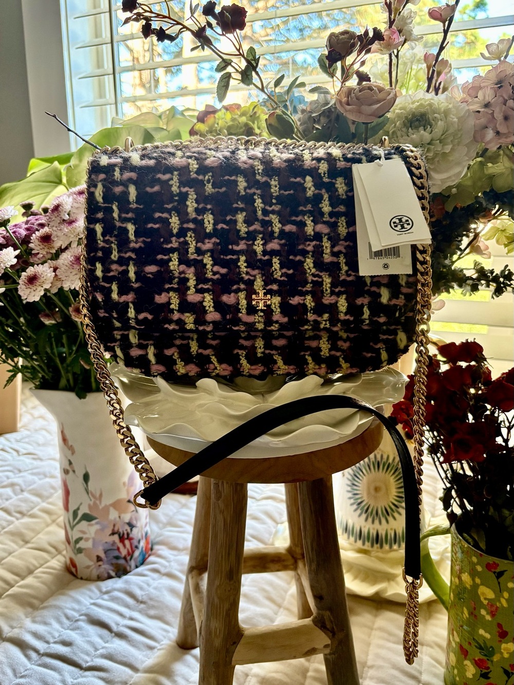 NWT Tory Burch Emerson Tweed Shoulder Purse 🌷